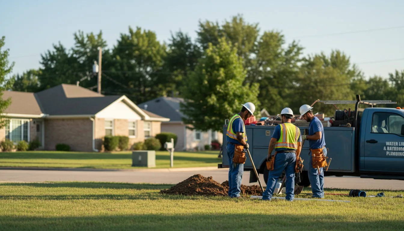 Residential water line and bathroom plumbing service in Blanchard, OK